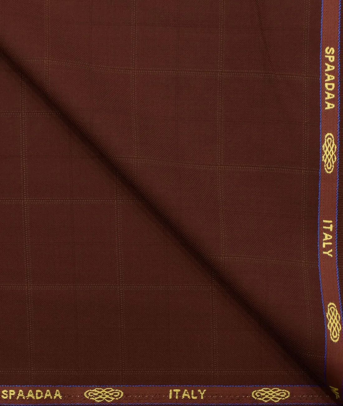 MenGÇÖs Wool Checks Super 120GÇÖs Unstitched Suiting Fabric (Jam Red)