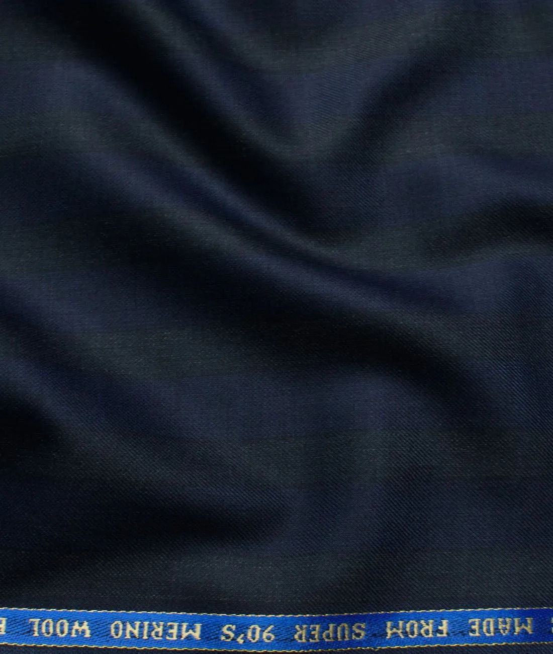 Wool Checks Super 90GÇÖs Unstitched Suiting Fabric (Dark Royal Blue) Dark Royal Blue base with Light Grey base with Black Checks