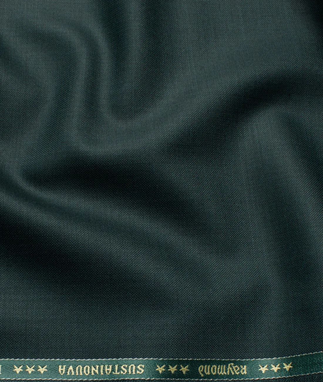 Wool Solids Super 100GÇÖs Unstitched Suiting Fabric (Dark Sea Green)