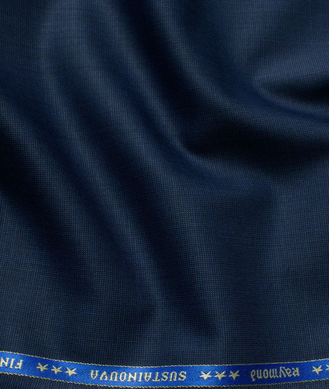 Wool Structured Super 100GÇÖs Unstitched Suiting Fabric (Dark Royal Blue) very fine and soft
